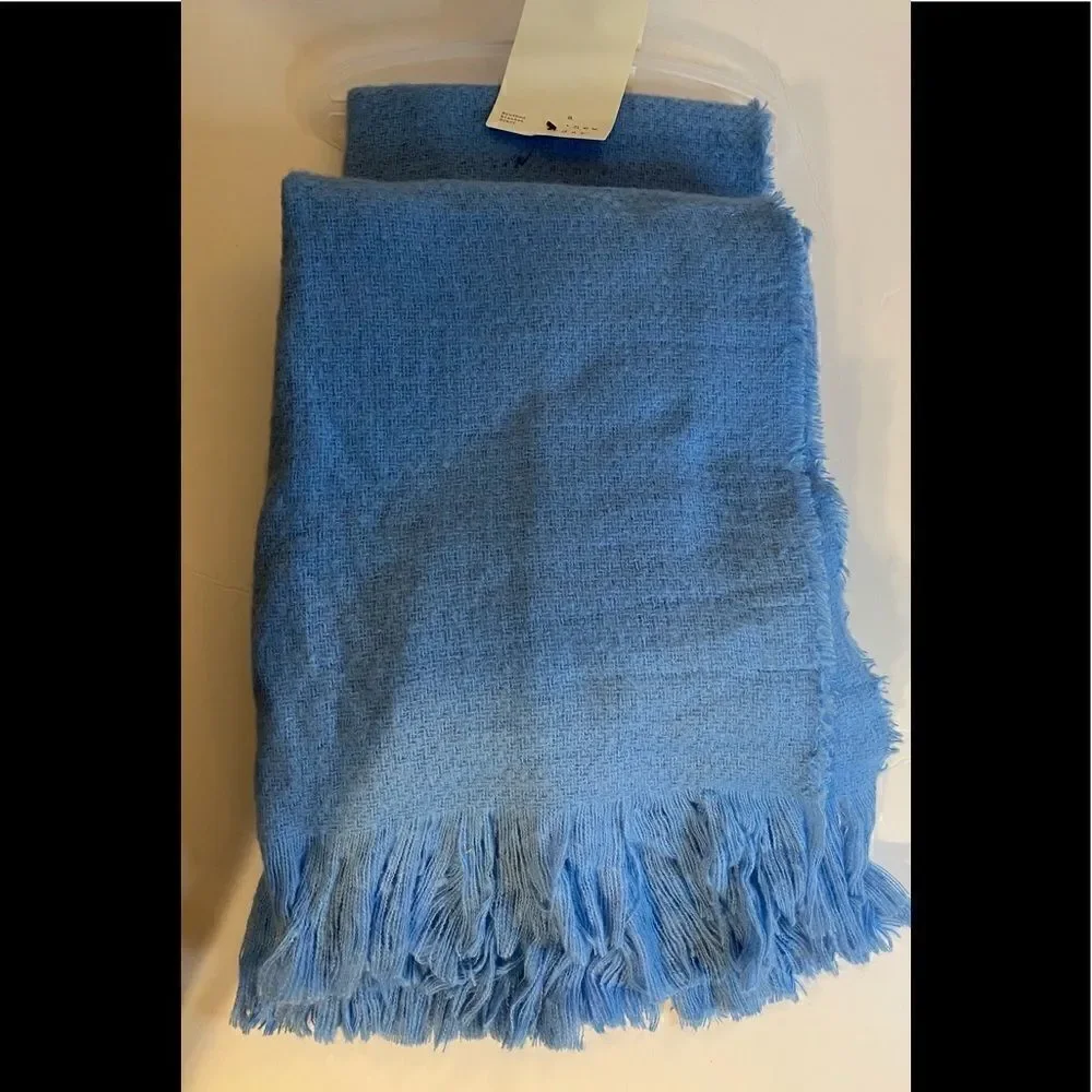 🛍A New Day Women’s Solid Baby Blue Fashion Fringe Ends Blanket Scarf